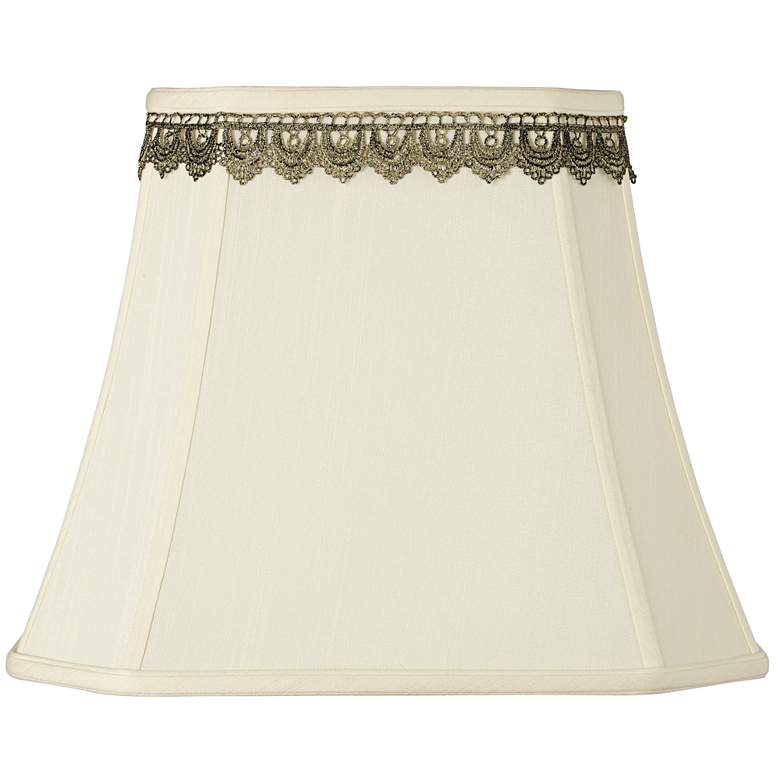 Image 1 Rectangle Shade with Gold Lace Trim 10x16x13 (Spider)