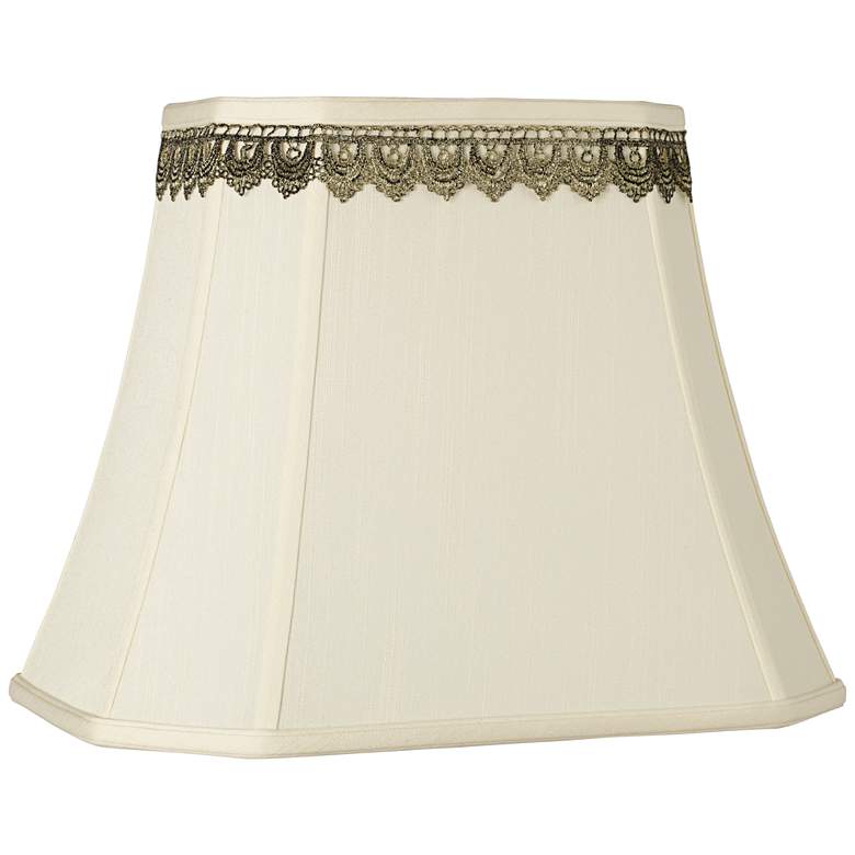 Rectangle Shade with Gold Lace Trim 10x16x13 (Spider) more views
