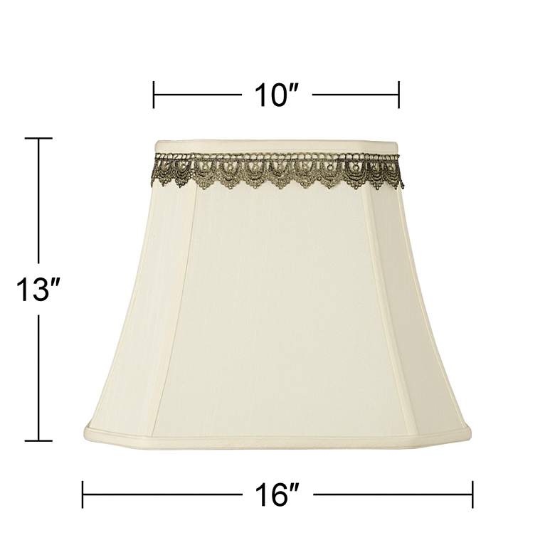 Image 4 Rectangle Shade with Gold Lace Trim 10x16x13 (Spider) more views