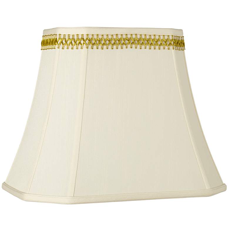 Image 2 Rectangle Shade with Gold Satin Weave Trim 10x16x13 (Spider) more views