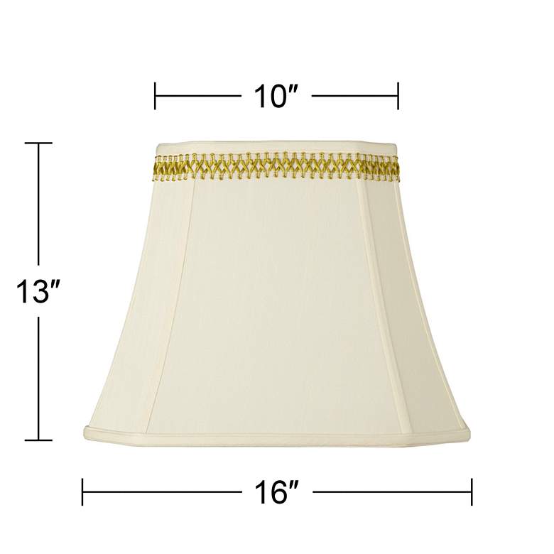 Image 4 Rectangle Shade with Gold Satin Weave Trim 10x16x13 (Spider) more views