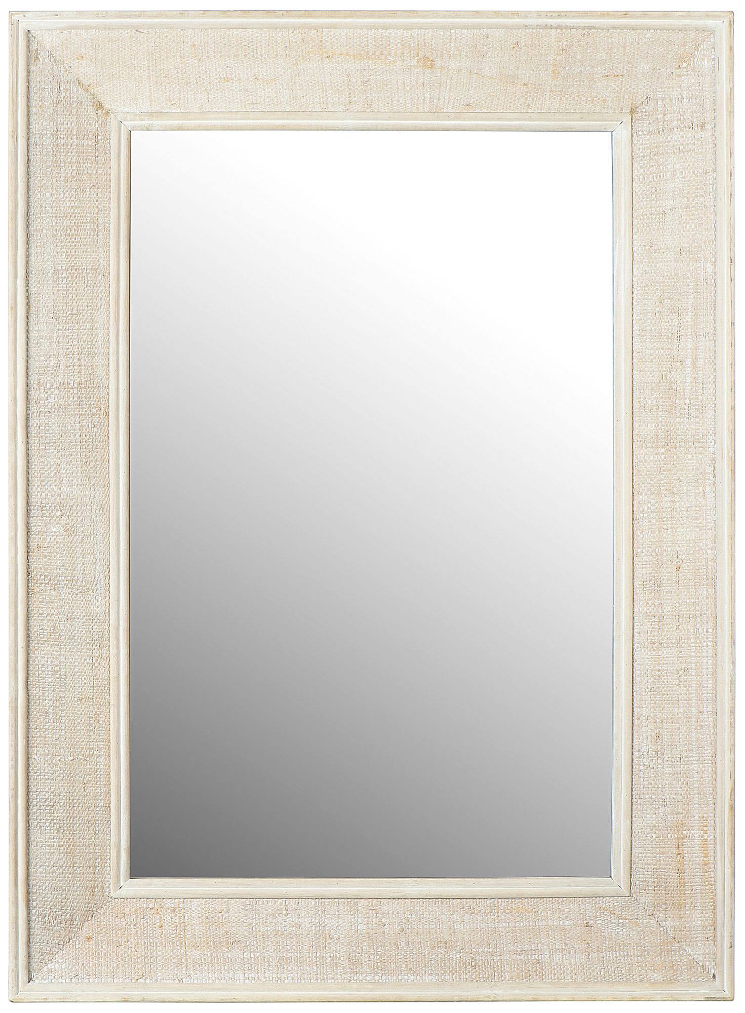 Image 3 Rectangle Wood Framed Wall Mirror with Rattan Detail, Natural more views