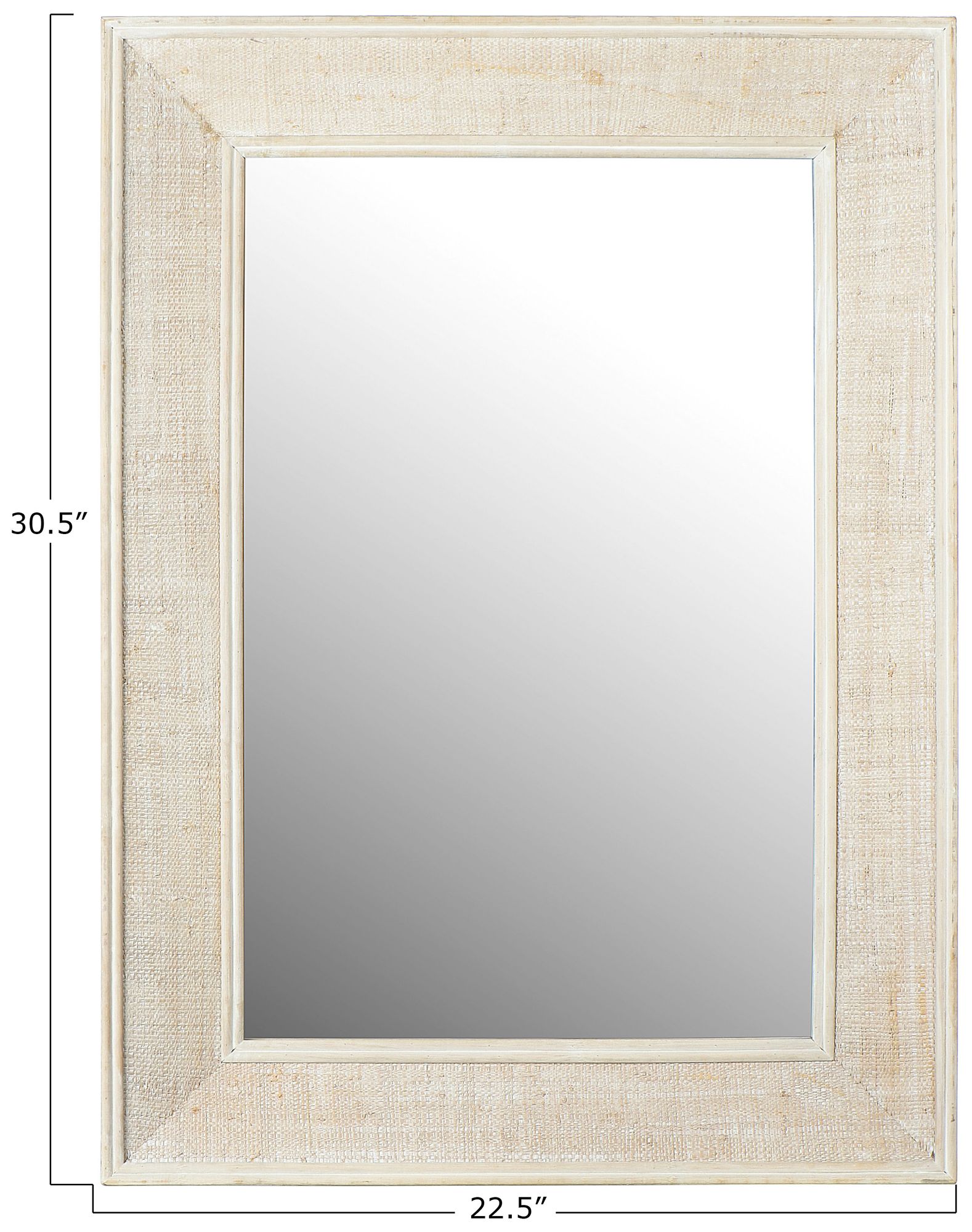 Image 4 Rectangle Wood Framed Wall Mirror with Rattan Detail, Natural more views