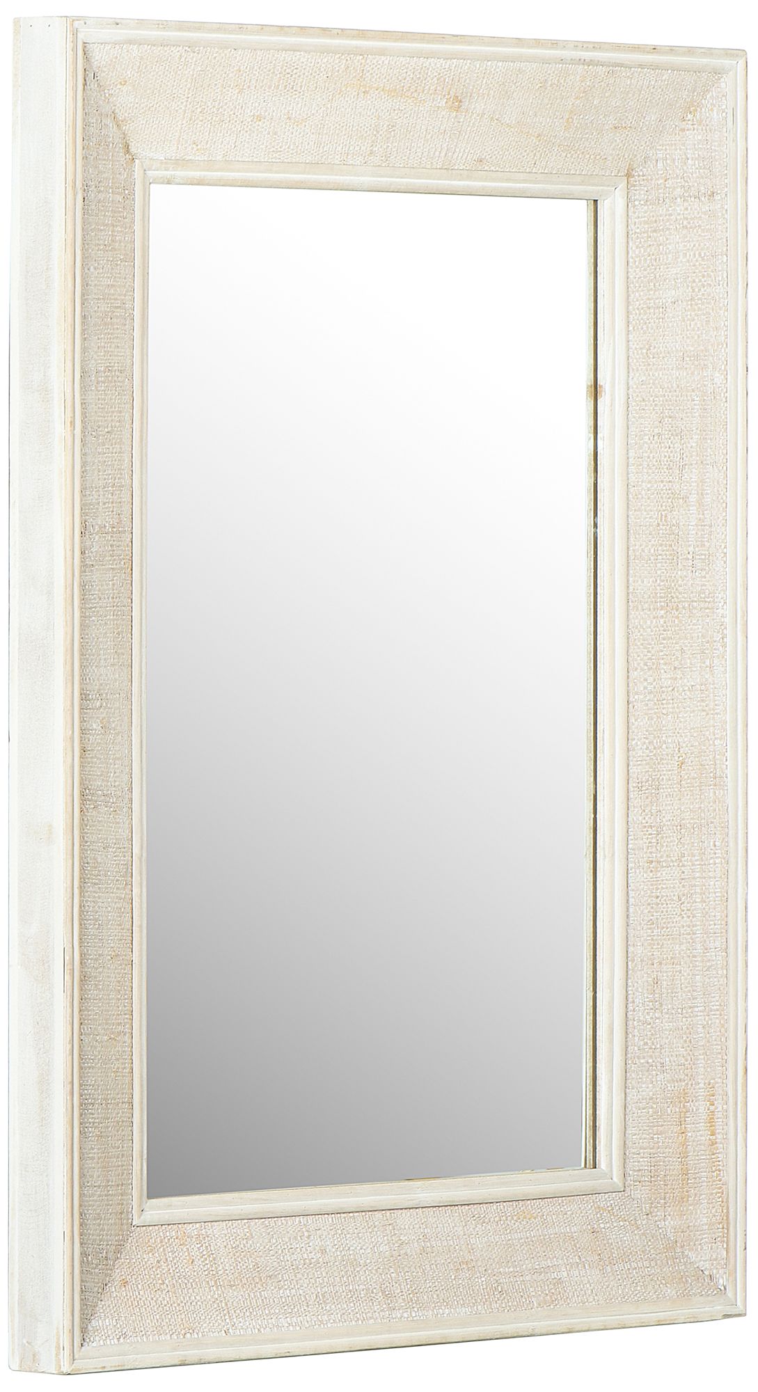 Image 7 Rectangle Wood Framed Wall Mirror with Rattan Detail, Natural more views