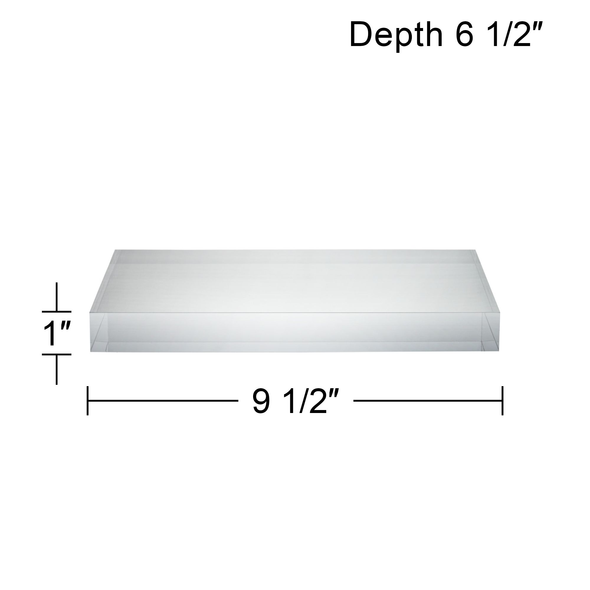 Image 5 Rectangular Acrylic 9 1/2" x 6 1/2" x 1" Lamp Base Riser more views