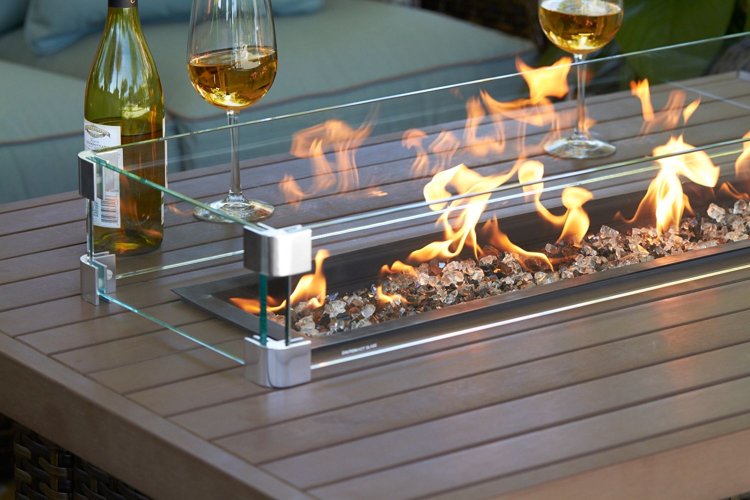 Rectangular Fire Table Glass Wind Screen 1F682 Lamps Plus