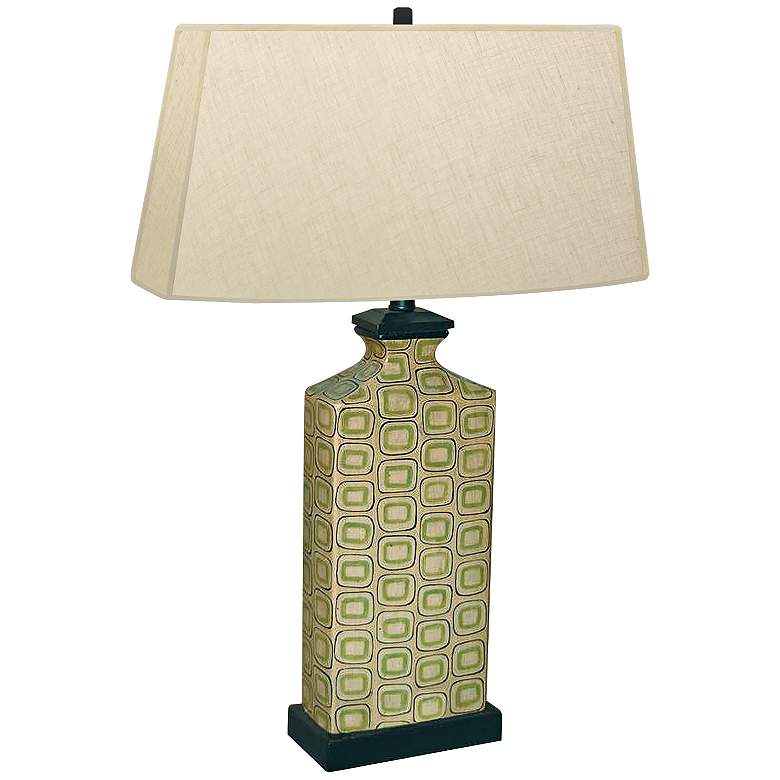 Image 1 Rectangular Honesty Hand-Painted Porcelain Table Lamp