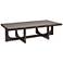 Rectangular Mango Wood Coffee Table with Modern Trestle Base, Black Walnut