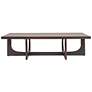 6_Rectangular Mango Wood Coffee Table with Modern Trestle Base, Black Walnut more views
