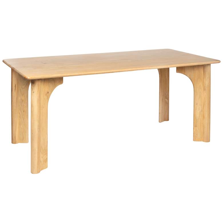 Image 1 Rectangular Mango Wood Dining Table with Arched Base