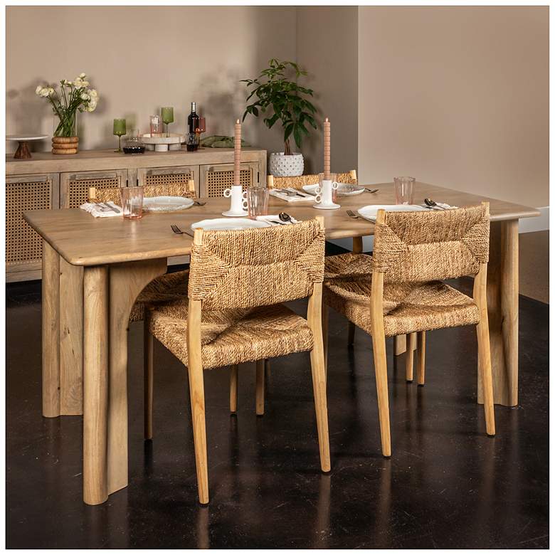 Image 2 Rectangular Mango Wood Dining Table with Arched Base more views