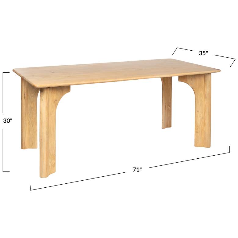 Image 3 Rectangular Mango Wood Dining Table with Arched Base more views