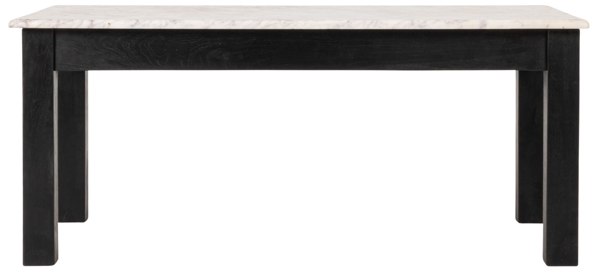 Image 6 Rectangular Teak and Marble Coffee Table, Black more views