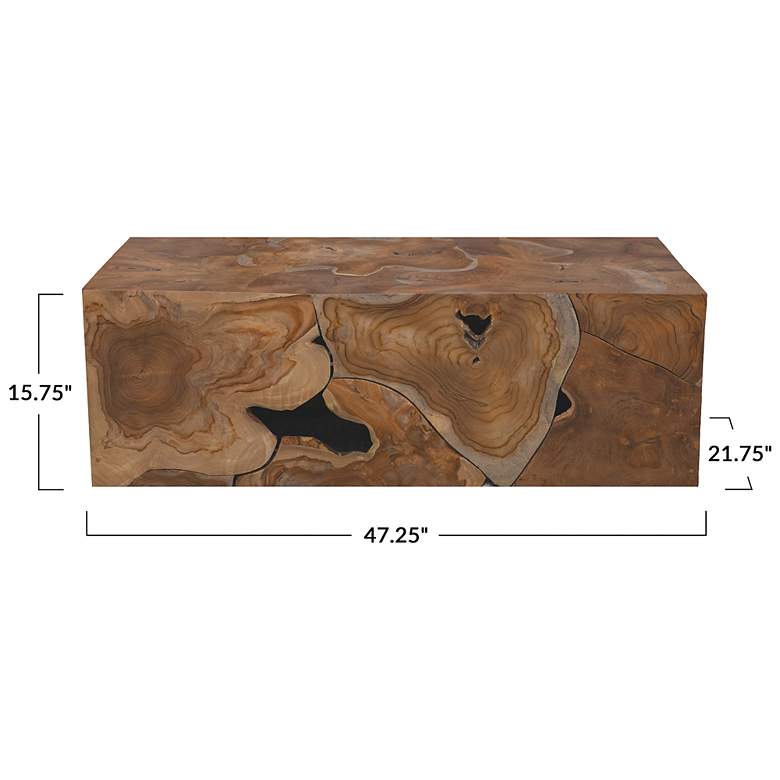 Image 3 Rectangular Teak Root Slice Coffee Table more views