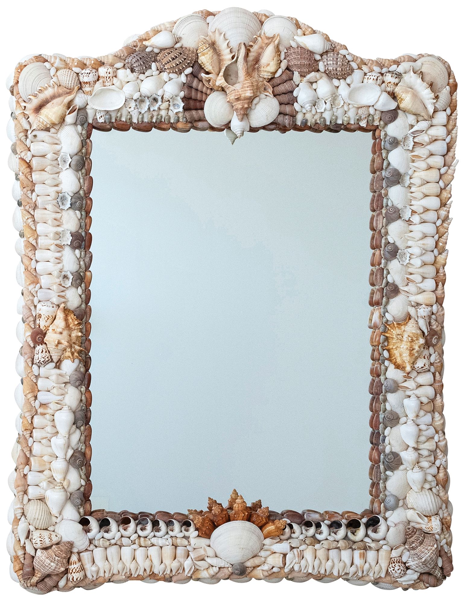 Image 2 Rectangular Wall Mirror with Natural Shell Frame, Multicolor, more views