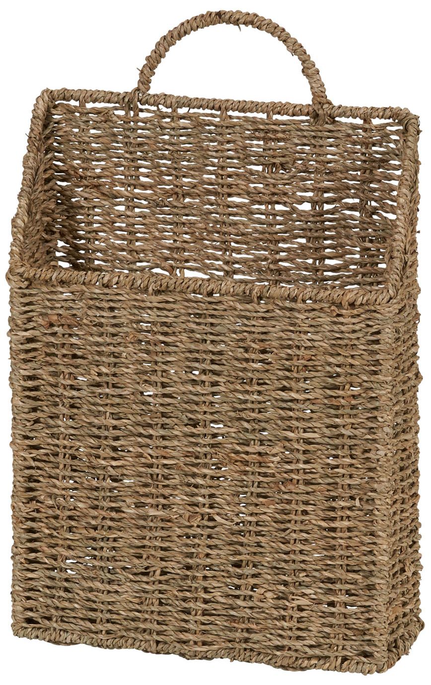 Image 6 Rectangular Wicker Hanging Baskets, Set of 2, Handwoven, Metal Wire Frame more views