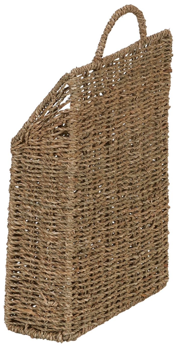 Rectangular Wicker Hanging Baskets, Set of 2, Handwoven, Metal Wire Frame