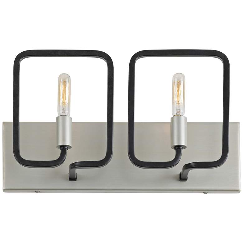 Image 1 Rectangulo 8" High 2-Light Silverado and Black Wall Sconce