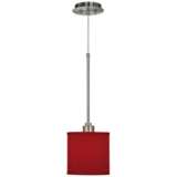 Red 7&quot; Wide Textured Faux Silk Mini Pendant Light