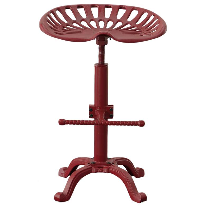 Image 1 Red Adjustable Tractor Seat Barstool