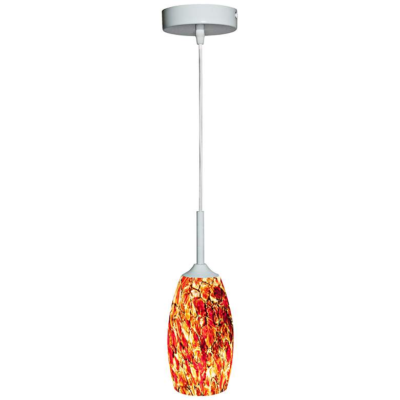 Image 1 Red Amber Tall Oval White LED Pendant - 12-Foot Cord