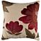 Red and Beige Floral 18" x 18" Throw Pillow