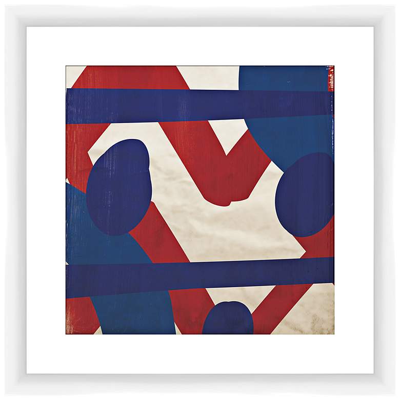 Image 1 Red and Blue Energy I 17 1/2" Square Framed Wall Art