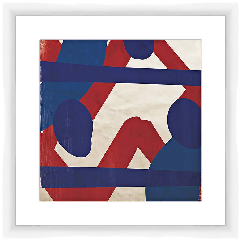 Red and Blue Energy II 17 1/2&quot; Square Framed Wall Art