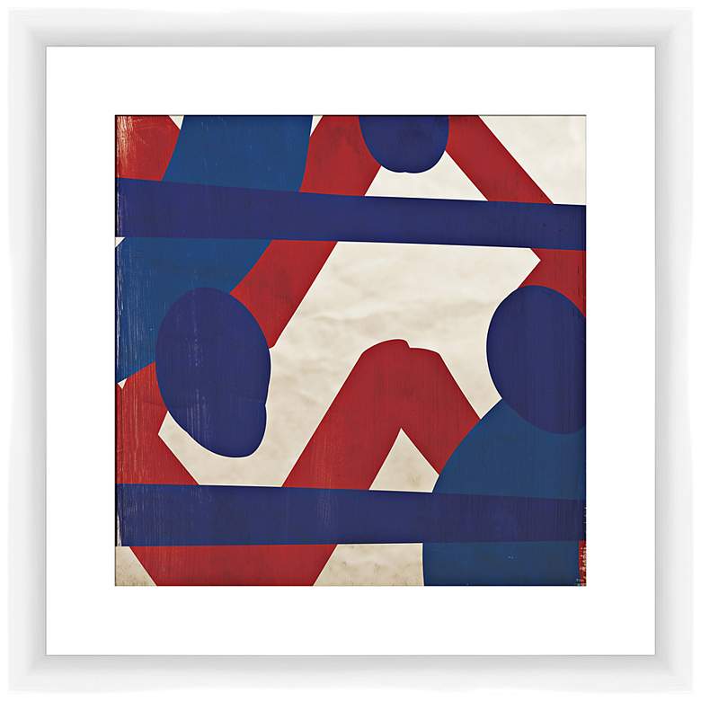 Image 1 Red and Blue Energy II 17 1/2" Square Framed Wall Art