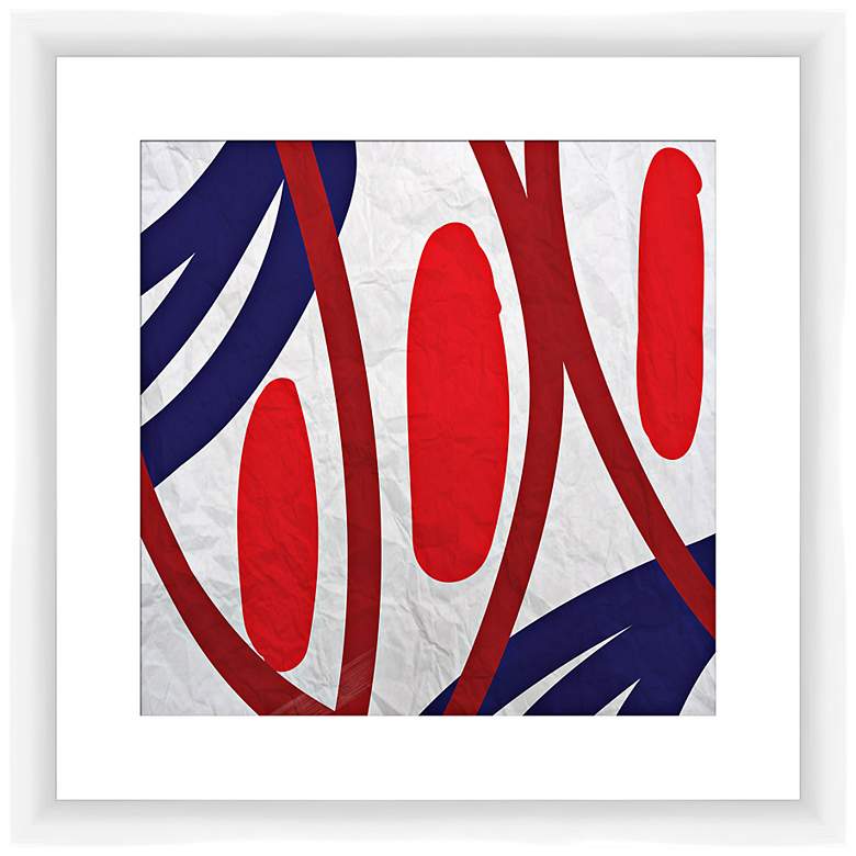 Image 1 Red and Blue Vibes I 17 1/2" Square Framed Wall Art