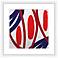 Red and Blue Vibes I 17 1/2" Square Framed Wall Art