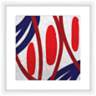 Red and Blue Vibes I 17 1/2" Square Framed Wall Art