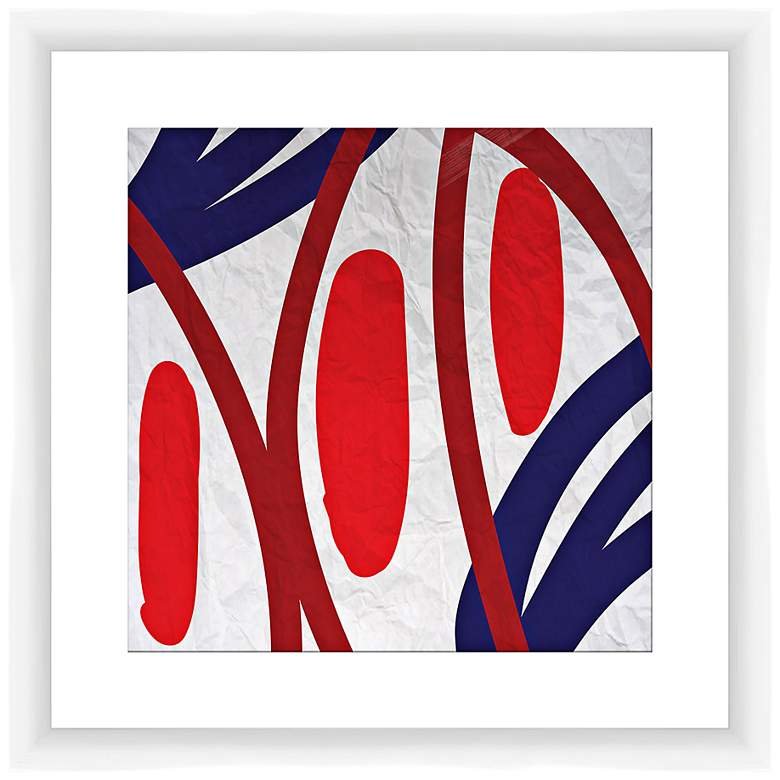 Image 1 Red and Blue Vibes II 17 1/2" Square Framed Wall Art