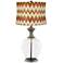 Red and Brown Chevron Shade Clear Fillable Alison Table Lamp