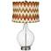 Red and Brown Chevron Shade Clear Fillable Ovo Table Lamp