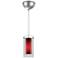 Red and Clear Glass 4" Wide Brushed Steel Mini Pendant