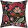 Red and Green Floral 20" x 20" Down Filled Throw Pillow