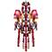 Red and Purple Crystal Glass 27"W 4-Light Chandelier