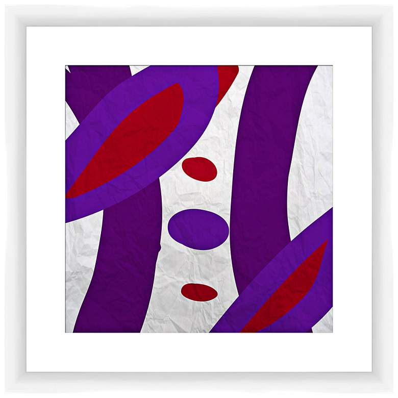 Image 1 Red and Violet I 17 1/2" Square Abstract Framed Wall Art