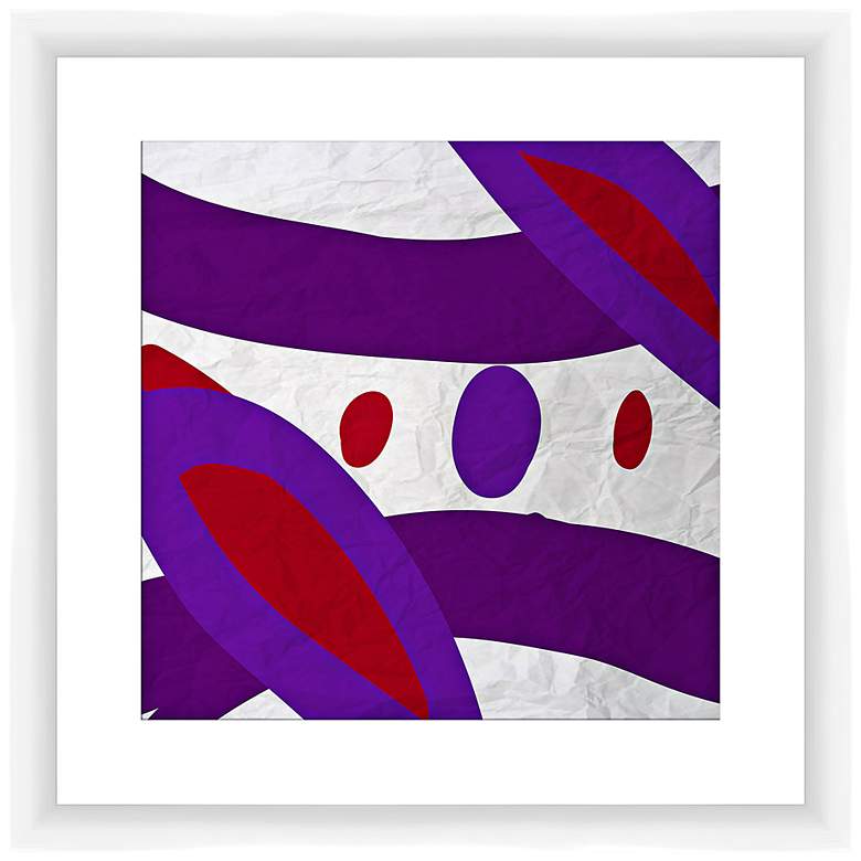Red and Violet II 17 1/2&quot; Square Abstract Framed Wall Art