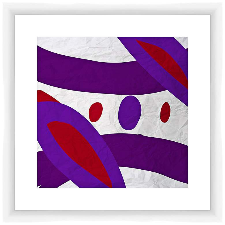 Image 1 Red and Violet II 17 1/2" Square Abstract Framed Wall Art