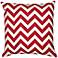 Red and White Chevron 18" Square Throw Pillow