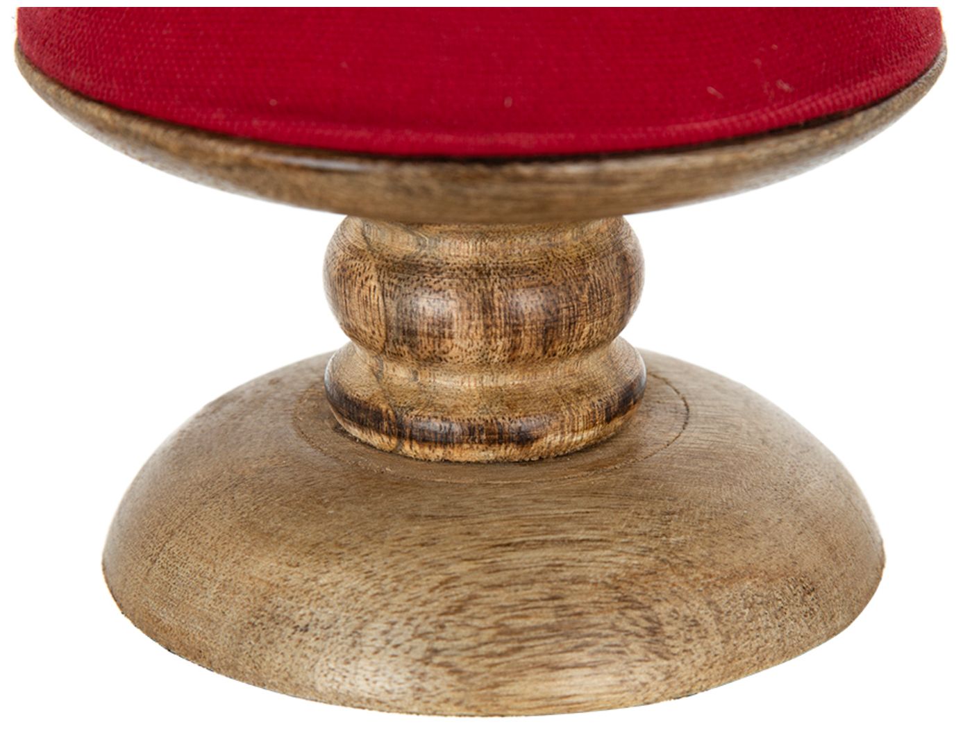 Image 3 Red and White Fabric Cone With Wooden Base - Red, White more views