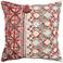 Red and White Geometric Cotton 20" Square Throw Pillow