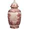 Red and White Porcelain 16" High Jar