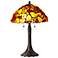 Red and Yellow Gemstone Antique Bronze Table Lamp