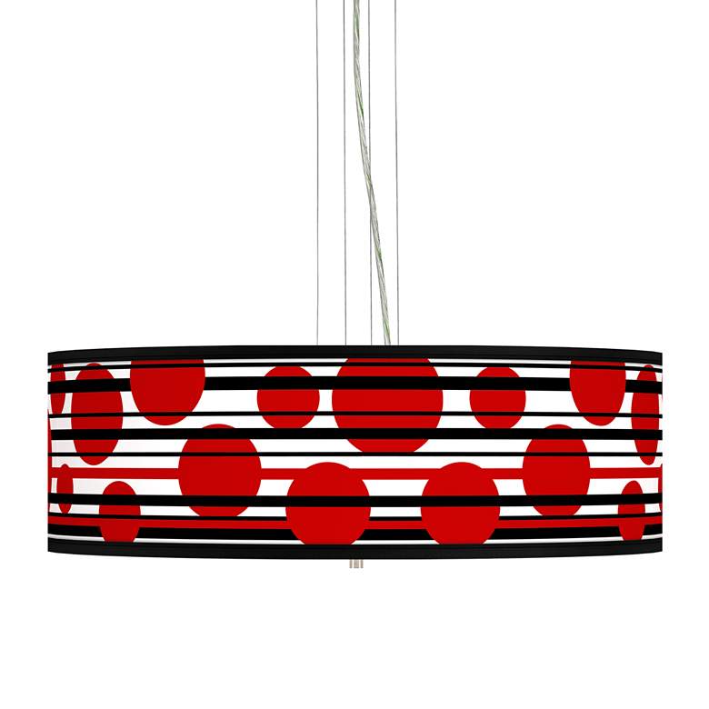 Image 1 Red Balls Giclee 24 inch Wide 4-Light Pendant Chandelier