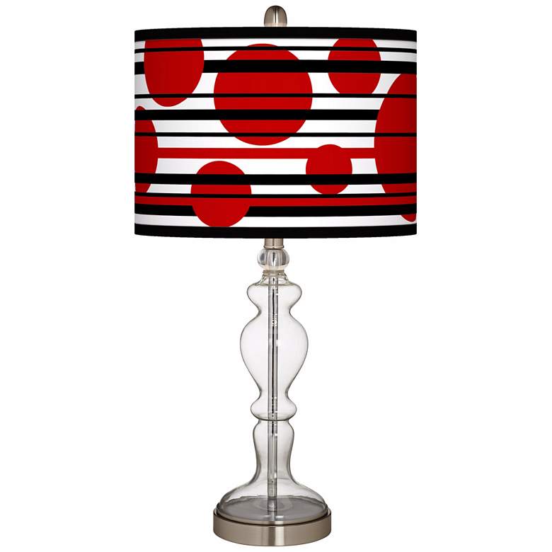 Image 2 Red Balls Giclee Apothecary Clear Glass Table Lamp