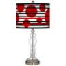 Red Balls Giclee Apothecary Clear Glass Table Lamp