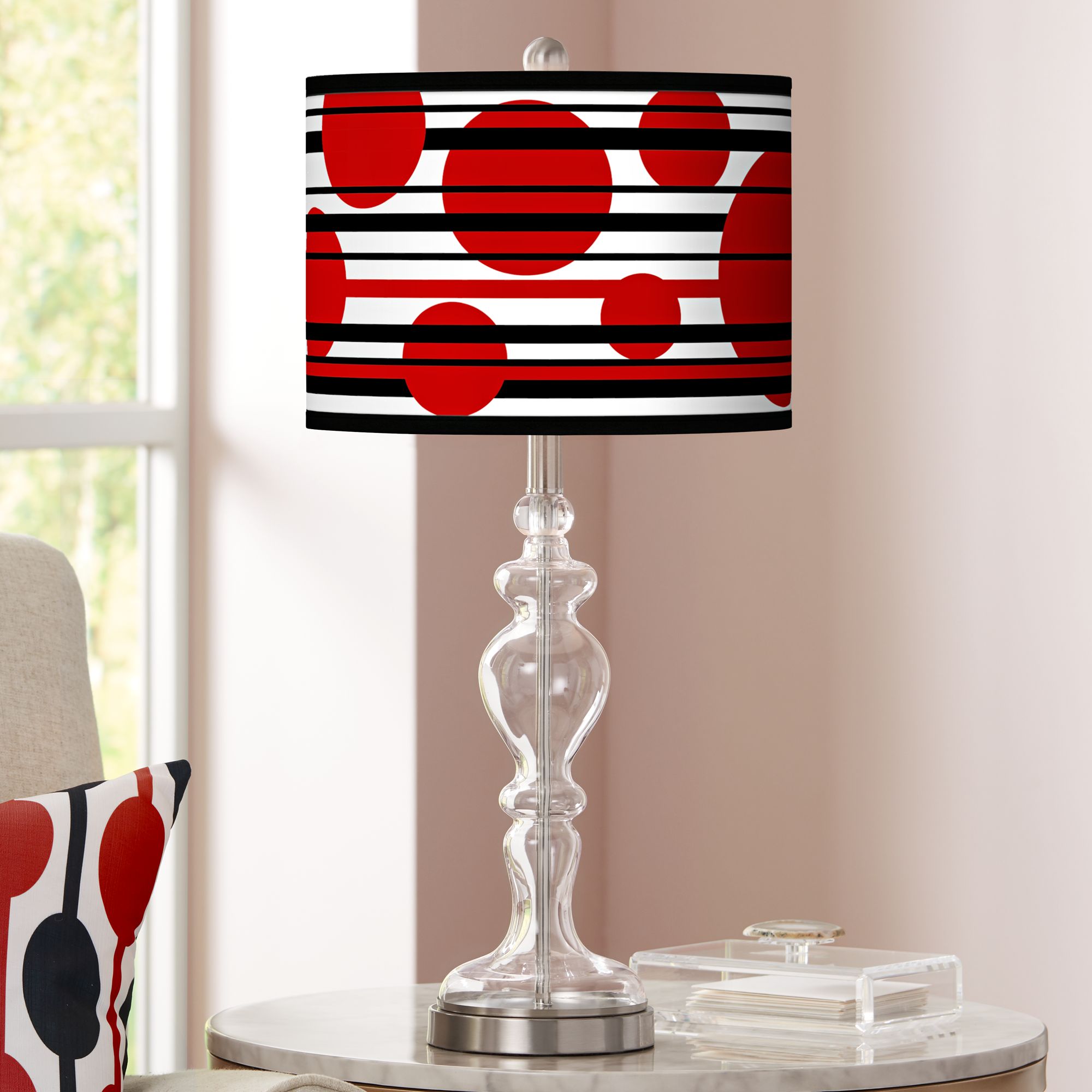 red lamp base